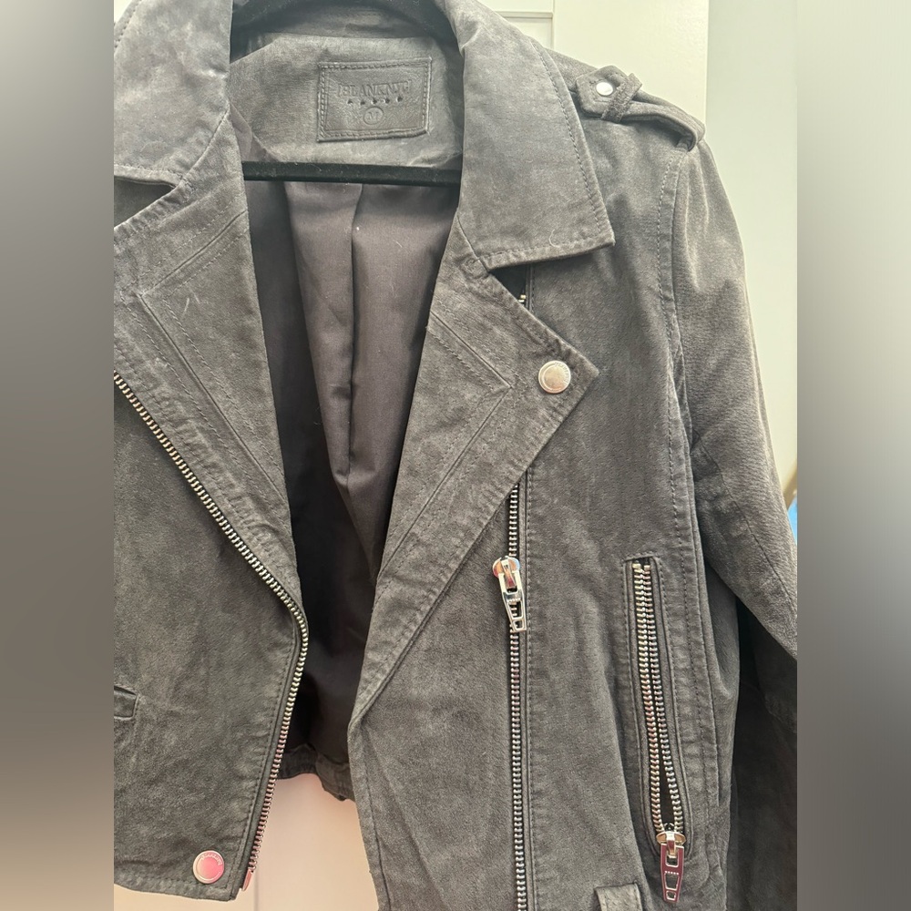 Blank NYC Gray Suede Moto Jacket
